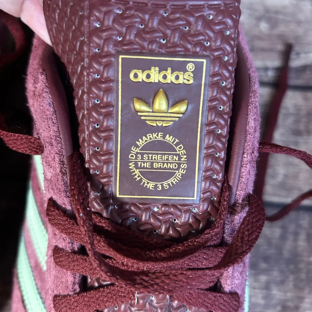 Adidas Gazelle Indoor IH7487 Burgundy Lime Green Gum Sole Mens Suede Sneakers 14
